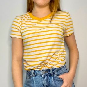 Stripped yellow tee